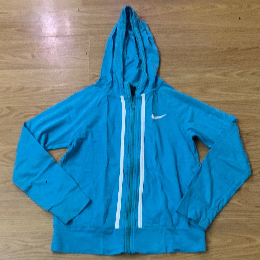 Nike Teal Full-Zip Hoodie Size Medium Kids